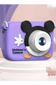 Mini 1080p Hd Çocuk Kamera Dijital Fotoğraf Makinesi 2.0 Inç Ekran 5 Adet Oyun Mor - 1