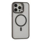 İPhone 15 Pro Uyumlu Kılıf ve Lens Magsafe Standlı Kamera Camlı Kapak - 1