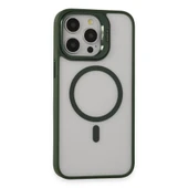 İPhone 15 Pro Uyumlu Kılıf ve Lens Magsafe Standlı Kamera Camlı Kapak - 8