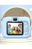Mini 1080p Hd Çocuk Kamera Dijital Fotoğraf Makinesi 2.0 Inç Ekran 5 Adet Oyun Mavi - 2