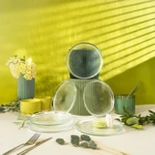 Fecra Loren 6'lı Pasta Tabağı Seti Natürel 16 Cm - 4