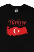Türkiye Haritalı ve Bayraklı Siyah Tişört - 2