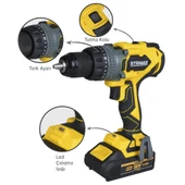 RTX3020 Şarjlı Darbeli Matkap Kömürsüz 150 Nm 2x4 Ah Plus Çift Akü Hızlı Şarj X-Lion - Akü Dahil - 3