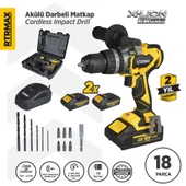 RTX3010 Şarjlı Darbeli Matkap Kömürsüz 70 Nm 2x4 Ah Plus Çift Akü X-Lion - Akü Dahil - 1