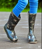 Bahçe ve Yağmur Çiçekli Kadın Çizmesi 36-40 Kamuflaj - 1