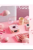Waves Nostalji Plak Görünümlü Bluetooth Hoparlör 3d Ses Dalgası Retro Müzik Plak Pembe - 5