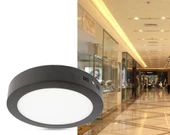 Maxled 6W Yuvarlak Siyah Kasa Sıva Üstü Led Panel 6500K Beyaz thumbnail 2