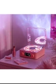 Waves Nostalji Plak Görünümlü Bluetooth Hoparlör 3d Ses Dalgası Retro Müzik Plak Pembe - 3