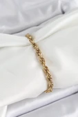 316L Çelik Gold Renk Burgu Model Kadın Bileklik - 1