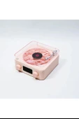 Waves Nostalji Plak Görünümlü Bluetooth Hoparlör 3d Ses Dalgası Retro Müzik Plak Pembe - 2
