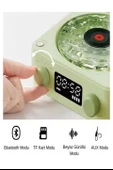 Waves Nostalji Plak Görünümlü Bluetooth Hoparlör 3d Ses Dalgası Retro Müzik Plak Yeşil - 4