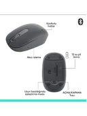 Logitech M196 Bluetooth Kablosuz Mouse ve Nero 15.6 inç Notebook Sırt Çantası - Siyah - 3