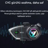 Y80 İnterkom Motosiklet Kask Kulaklık Bluetooth 5.3 Type-C Su Geçirmez İntercom Set İphone Android - 4