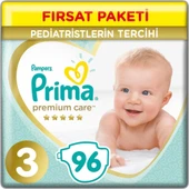Nessiworld Prima Premium Care Bebek Bezi Fırsat Paketi 3 Beden 96 Adet - 1