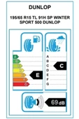 DUNLOP SP Winter Sport 500 195/65 R15 91H Kış Lastiği  2024 - 2