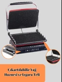 Tost Makinası Ultra Granit Yüzey İle Sağlıklı Pişirim | 1800W Yağ Hazneli Ultra Granit Tost Makinesi - 11