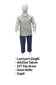 Marka Lacivert Çizgili Erkek Çocuk Takım - 1