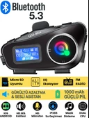 Q58 Max Motosiklet Kask Kulaklık İnterkom Bluetooth FM Radyo SD Kart Destekli EQ Özellikli İntercom - 1