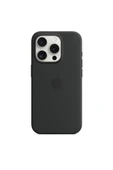 Apple iPhone 15 Pro için MagSafe özellikli Silikon Kılıf - Siyah ​​​​​​​Outlet - 3