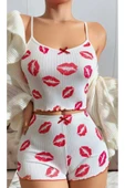 Ruselin KISS ME 5021 LİKRALI ŞORTLU GECELİK TAKIMI-L-XL - 1