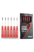 İZELTAŞ Elektronikçi Tip Klemens Torx Uçlu Tornavida Seti 6 Parça T5 - T6 - T7 - T8 - T9 - T10 - 1