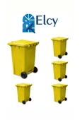 ELCY 240 LT 5 Adet Sarı Plastik Çöp Konteyneri Isıya Karşı Dayanıklı - 1