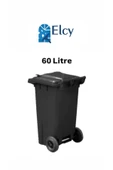 ELCY 60 LT Plastik Çöp Konteyneri Siyah -Isıya Karşı Dayanıklı - 1