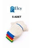 ELCY Islak Saçaklı Dar Mop 350 gr Mop Yedeği Ekstra Karbeyaz Yüzey Temizlik 5'li Paket thumbnail 1