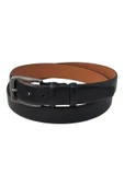 Siyah Hakiki Deri Düz Renk Dikişsiz 3.5 cm. Genişlikli Klasik Erkek Kemer - 200-Düz thumbnail 3
