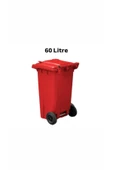 ELCY 60 LT Plastik Çöp Konteyneri Kırmızı -Isıya Karşı Dayanıklı - 2