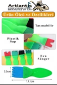 Parmak Boyası 6 Renk Nova Color Resim Defteri 25x35 Sünger Eva Baskı Damga Spatula Rulo Kesik Sünger Eva Okul Öncesi - 3