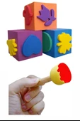 Parmak Boyası 6 Renk Nova Color Resim Defteri 25x35 Sünger Eva Baskı Damga Spatula Rulo Kesik Sünger Eva Okul Öncesi - 6