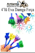 Parmak Boyası 6 Renk Nova Color Resim Defteri 25x35 Sünger Eva Baskı Damga Spatula Rulo Kesik Sünger Eva Okul Öncesi - 2