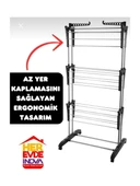 İnova  Raptor 3 Katlı Mega Boy Xxl Tekerlekli Alüminyum Çamaşırlık Kurutmalık - 5