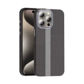 iPhone 15 Pro Max Kılıf M-safe Şarj Özellikli Karbon Fiber Görünümlü Gros Kılıf thumbnail 4