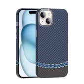 iPhone 13 Kılıf M-safe Şarj Özellikli Karbon Fiber Görünümlü Gros Kılıf thumbnail 5