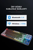 Rampage YORU TKL PRO Siyah/Gri 2.4ghz+BT5.0+Type-C 5 Bağlantı OUTEMU Red Swich Q Mekanik Gaming Oyuncu Klavye RGB - 2