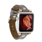 Apple Watch Uyumlu Deri Kordon 38-40-41mm GT RST9 Gri - 1