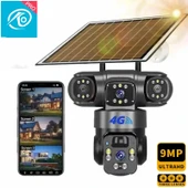 O-Kam 6060 9MP (3+3+3) Üç Kameralı UltraHD 4G Güneş Enerjili Akıllı Güvenlik Kamerası - 2