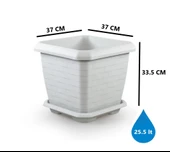 Omnipazar SO-HK03 Hisar Kare Tabaklı Saksı 25.5 litre No 3 - 11