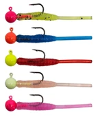 Kendo Hook Worm Jighead+LRF Silikonu 1.5gr+4.5cm 5 Adet - 1