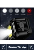 Premium Kamp Avcı Balıkçı Deprem 50-150 Metre Mesafeli Sinyal LED Şarjlı Powerled KAFA LAMBASI - 2