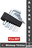 Premium Yüksek Kaliteli Montaj Tamirat Vidalama Matkap Ucu Anahtar Takımı 9 Parça ALYAN SETİ - 1