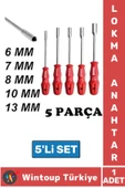 Premium Ergonomik Kaymaz Kauçuk Sap Lokma Anahtar Tornavida 6/7/8/10/13/mm 5'li SET - 1