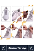 Tüm Yaşlar İçin Şık Klipsli Manyetik Lastikli Pratik Mıknatıslı Çocuk Ayakkabı Bağcığı 100 Cm-4 Çift - 2