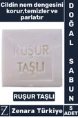 Bitkisel Organik Doğal Saç Yüz Vücut El Kullanım Cilt Temizleyici Parlatıcı Sabun RUŞUR TAŞLI 5 Adet thumbnail 1