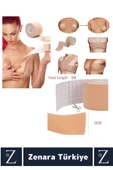 Kadın Göğüs Dikleştirici Kaldırıcı Göğüs Ucu Gizleyen Sütyen Meme Kaldırıcı 5 Mt X 5 Cm Ten Bant - 2