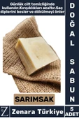 Bitkisel Organik Doğal Saç Yüz Vücut El Kullanım Cilt Temizleyici Saç Besleyen Sabun SARIMSAK 5 Adet thumbnail 1
