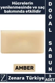Bitkisel Organik %100 Doğal Saç Yüz Vücut El Kullanım Cilt Onarım Saç Bakım Sabunu AMBER 3 Adet thumbnail 1