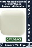 Bitkisel Organik Doğal Saç Yüz Vücut El Kullanım Güneş Hassasiyeti Azaltan Sabun ÇAY AĞACI 2 Adet - 1